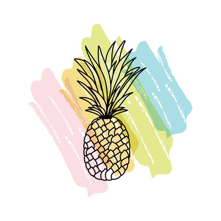 pineapple fresh fruit icon vector illustration designのイラスト素材