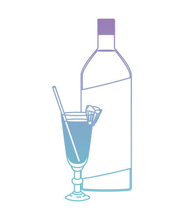 cup cocktail drink with bottle vector illustration designのイラスト素材