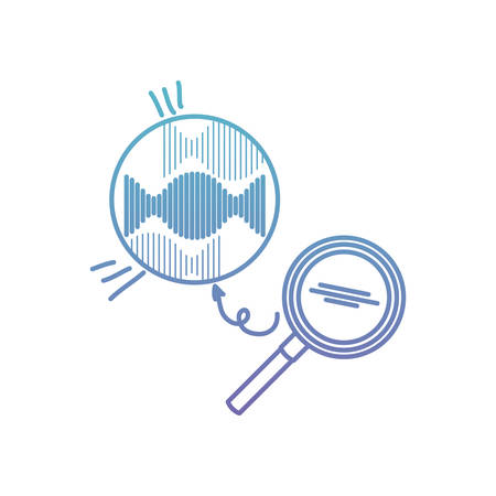 dna chain with magnifying glass vector illustration designのイラスト素材