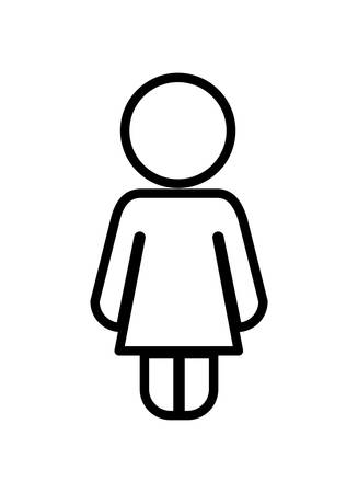 little girl figure silhouette vector illustration designのイラスト素材
