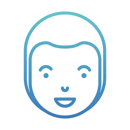 young man head avatar character vector illustration designのイラスト素材