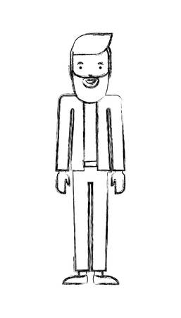 young man with beard avatar character vector illustration designのイラスト素材