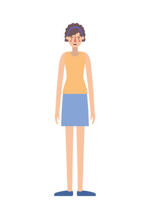 beautiful and young woman character vector illustration designのイラスト素材