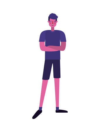 young man avatar character vector illustration designのイラスト素材