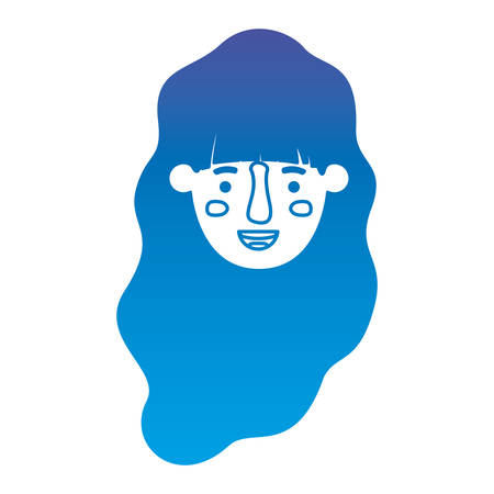 beautiful and young woman head character vector illustration designのイラスト素材