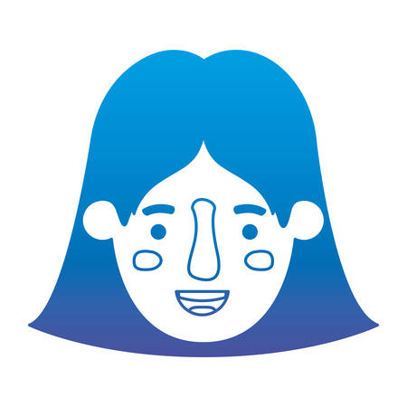 beautiful and young woman head character vector illustration designのイラスト素材