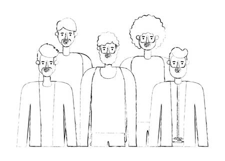 group of men characters vector illustration designのイラスト素材