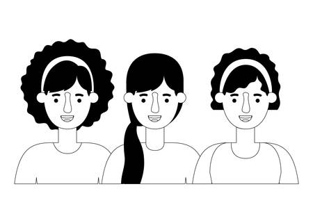 group of women characters vector illustration designのイラスト素材