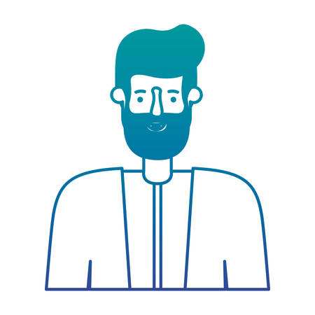 young man with beard avatar character vector illustration designのイラスト素材