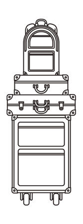suitcases bags pile isolated icon vector illustration designのイラスト素材