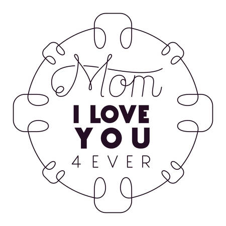 happy mothers day circular frame vector illustration designのイラスト素材