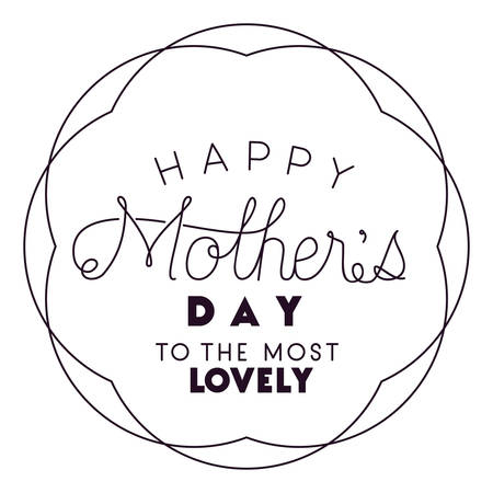 happy mothers day circular frame vector illustration designのイラスト素材