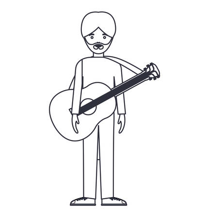 musician man cartoon icon. Avatar people person and human theme. Isolated design. Vector illustrationのイラスト素材