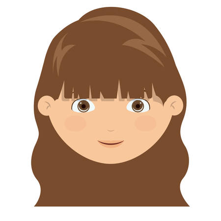 Girl cartoon face icon. Kid child little and people theme. Isolated design. Vector illustrationのイラスト素材