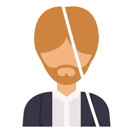 man male mustache avatar person human icon. Colorful and Flat design. Vector illustrationのイラスト素材