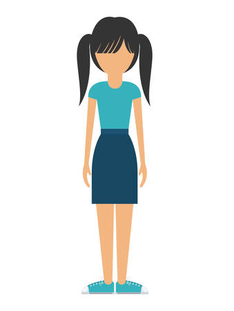 woman female avatar person human icon. Colorful and Flat design. Vector illustrationのイラスト素材