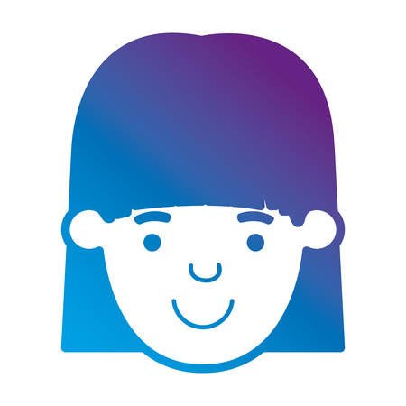 beautiful and young woman head character vector illustration designのイラスト素材