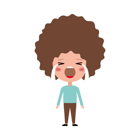 cartoon man crying character vector illustration designのイラスト素材