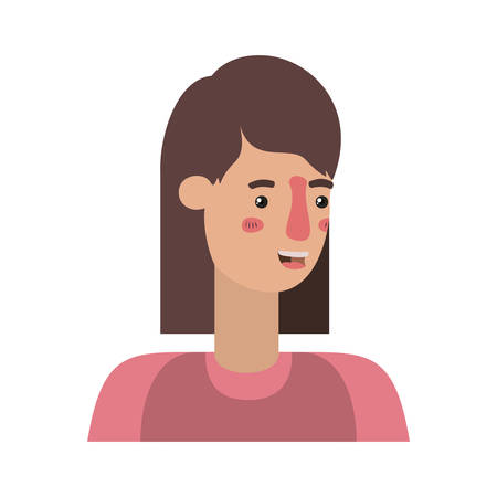 beautiful and young woman character vector illustration designのイラスト素材