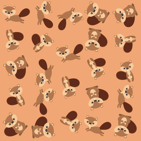 cute chipmunk pattern background vector illustration designのイラスト素材