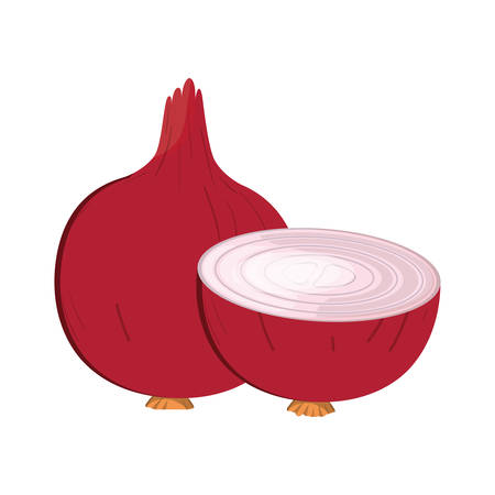 cute red onion isolated icon vector illustration desingのイラスト素材