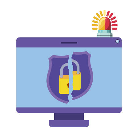 Computer virus scan avatar character vector illustration desingのイラスト素材