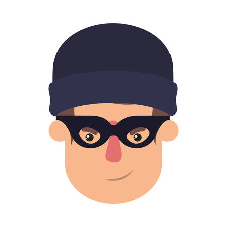 head of man with mask of thief avatar character vector illustration desingのイラスト素材