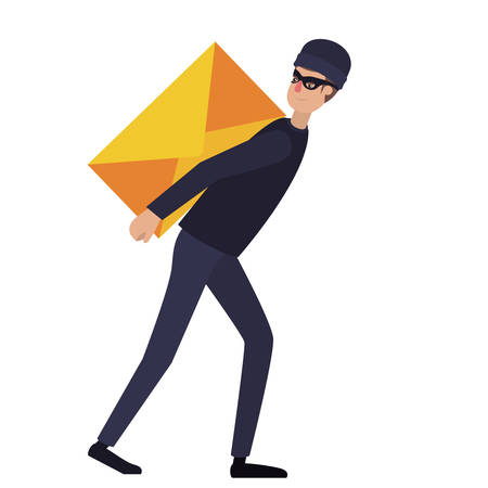 hacker stealing information avatar character vector illustration designのイラスト素材