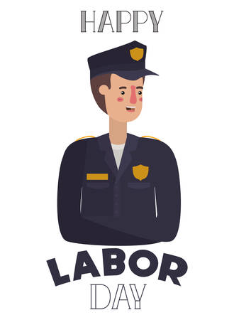 man police celebrating the labor day avatar character vector illustration desingのイラスト素材