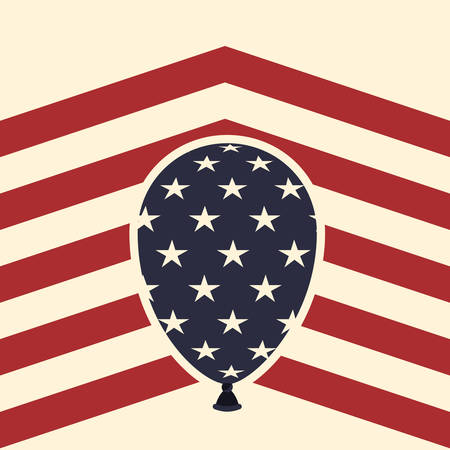 american flag pattern background with balloons icon vector illustration desingのイラスト素材