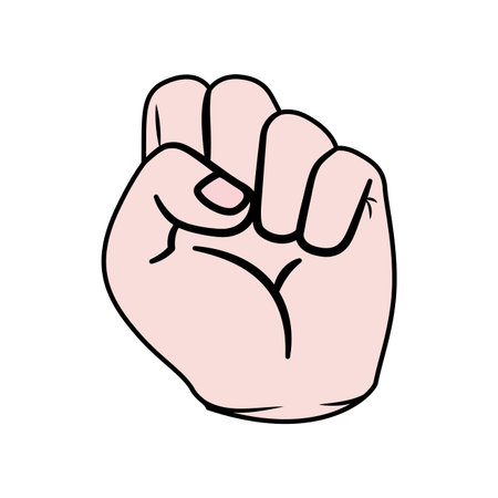 hand in fight signal isolated icon vector illustration desingのイラスト素材