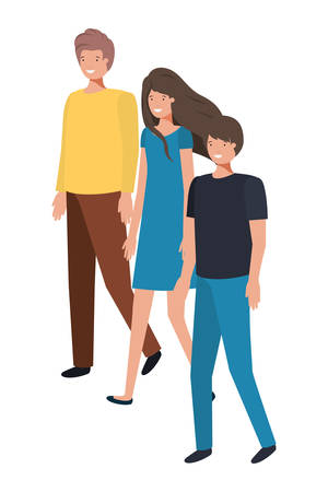 group of people standing avatar character vector illustration designのイラスト素材