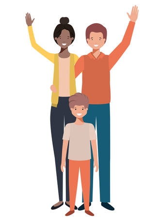 beautiful family avatar character vector illustration designのイラスト素材