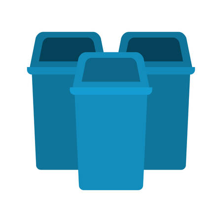 blue trash can isolated icon vector illustration designのイラスト素材