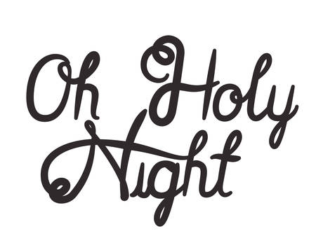 oh holy night calligraphy message vector illustration designのイラスト素材