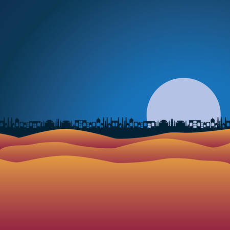 desert night manger scene background vector illustration designのイラスト素材