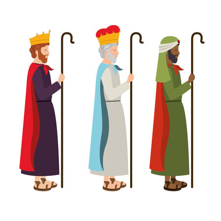 wise kings manger characters vector illustration designのイラスト素材