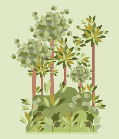 natural forest landscape scene vector illustration designのイラスト素材