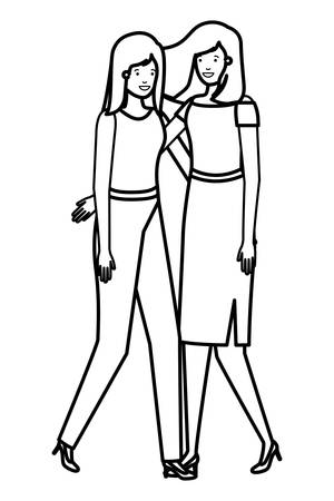 business women avatar character vector illustration designのイラスト素材