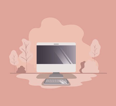 computer desktop isolated icon vector illustration designのイラスト素材