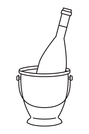 bottle of champagne in cooler isolated icon vector illustration desingのイラスト素材