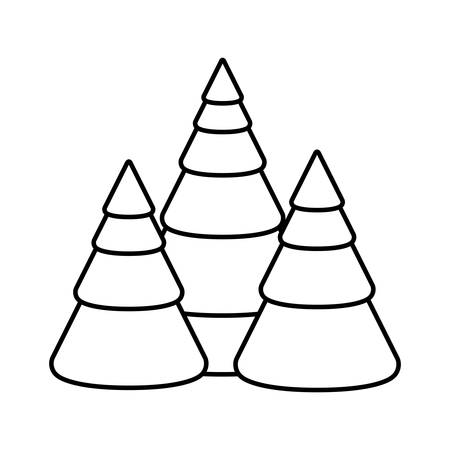 green winter pines isolated icon vector illustration designのイラスト素材