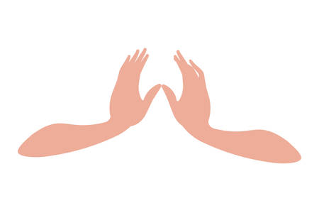 open hands receiving avatar character vector illustration designのイラスト素材