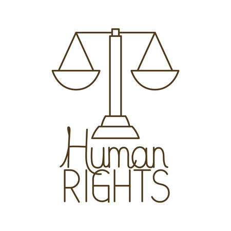 judge's hammer with human rights isolated icon vector illustration designのイラスト素材