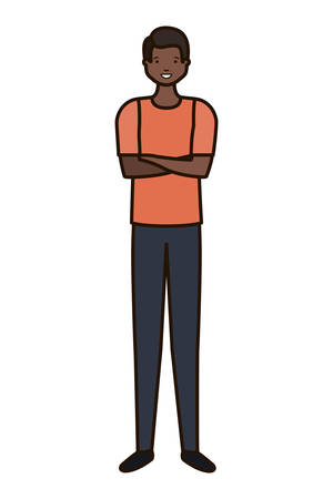 young man avatar character vector illustration desingのイラスト素材