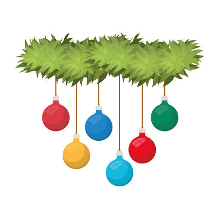 garland with christmas balls isolated icon vector illustration designのイラスト素材