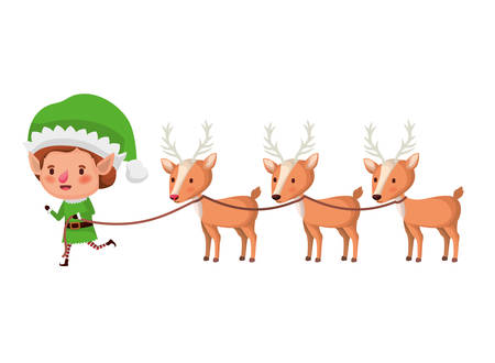 elf with sleigh avatar chatacter vector illustration designのイラスト素材