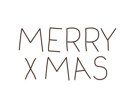 merry christmas label isolated icon vector illustration desingのイラスト素材