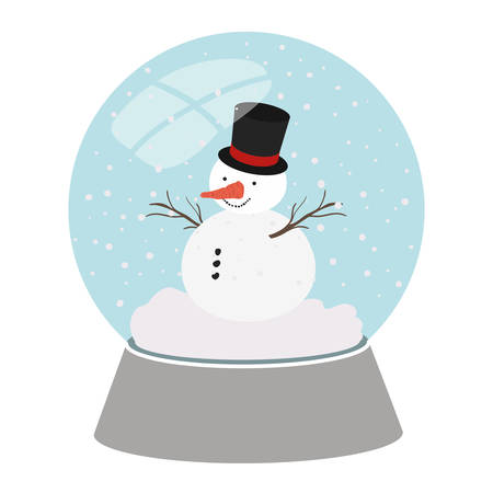 snow man in crystal ball isolated icon vector illustration designのイラスト素材