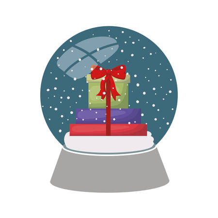 gift boxes in crystal ball isolated icon vector illustration designのイラスト素材